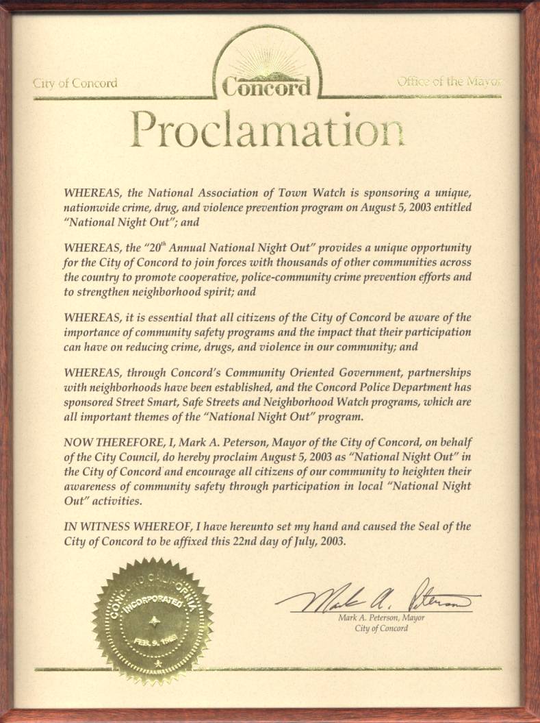 City of Concord
Office of the Mayor
Proclamation

(click here for text of proclamation)